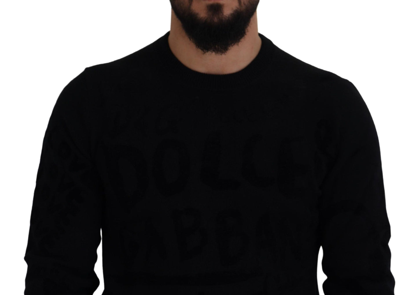 Pull en laine à logo noir Dolce &amp; Gabbana