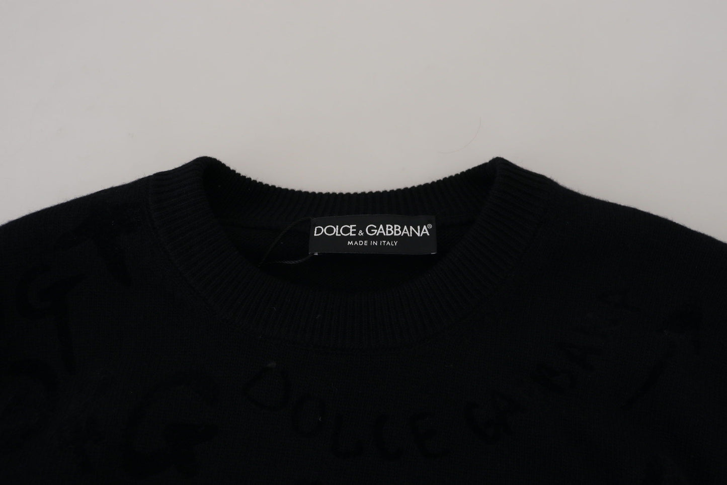 Pull en laine à logo noir Dolce &amp; Gabbana