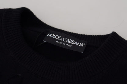 Pull en laine à logo noir Dolce &amp; Gabbana