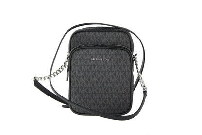 Michael Kors Bolso bandolera mediano de cuero con cadena North South Negro