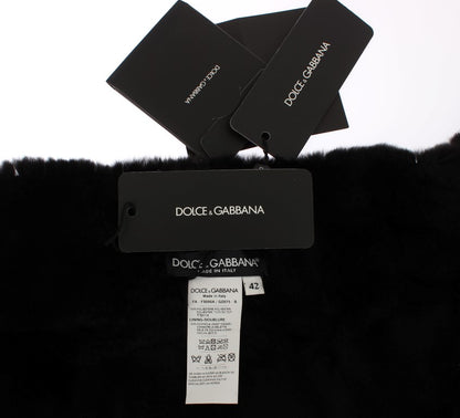 Dolce &amp; gabbana écharpe en fourrure à sequins fleuris