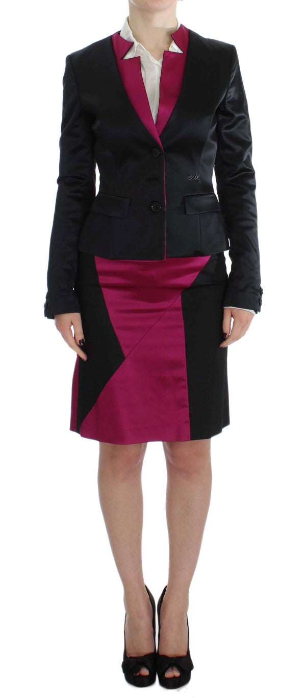 Ensemble tailleur jupe noir et rose Exte