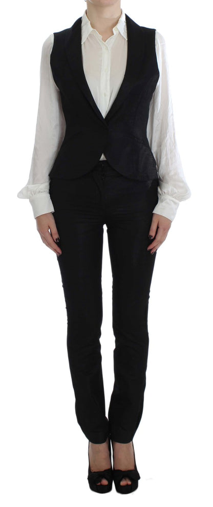 Tailleur pantalon trois pièces noir Exte