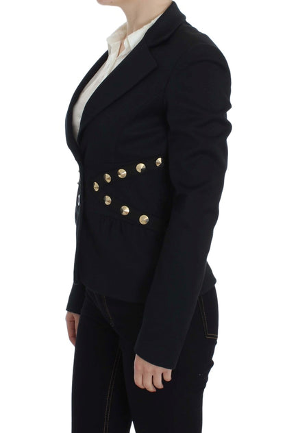 Blazer stretch noir Exte avec boutons dorés