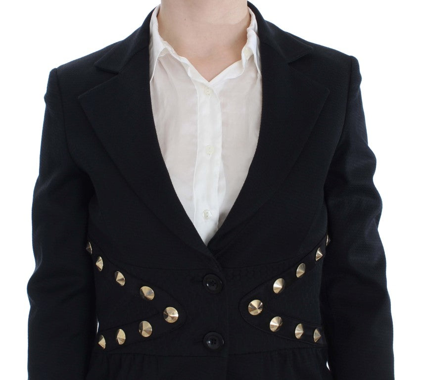 Blazer stretch noir Exte avec boutons dorés