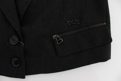 Veste blazer grise à boutons dorés Exte