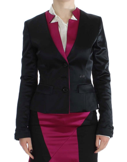 Blazer droit noir et rose Exte