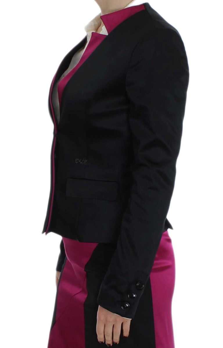 Blazer droit noir et rose Exte