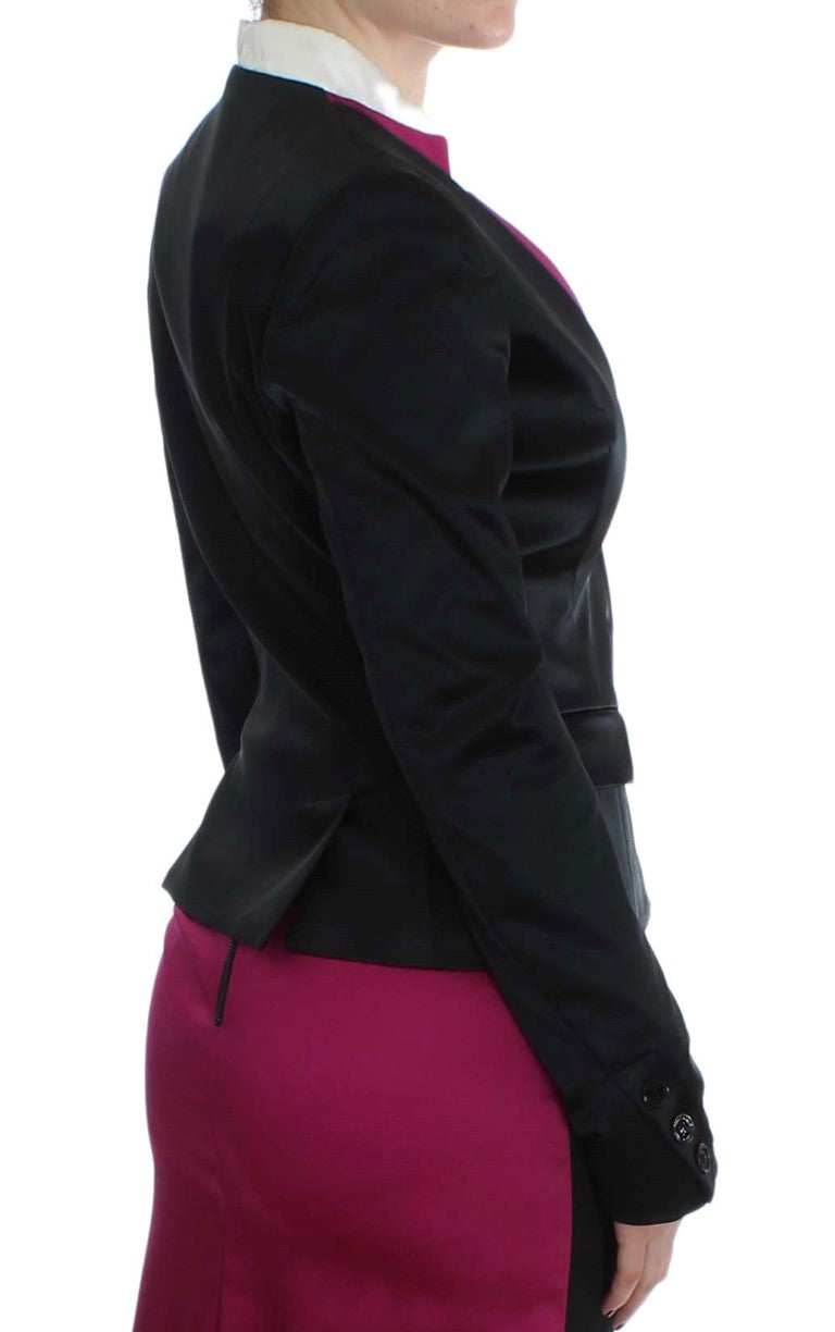 Blazer droit noir et rose Exte