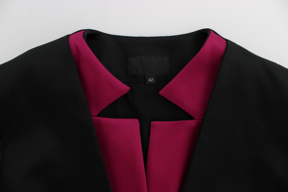 Blazer droit noir et rose Exte