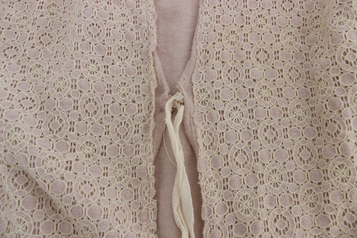 Pull cache-cœur rose souvenirs roses en tricot de coton