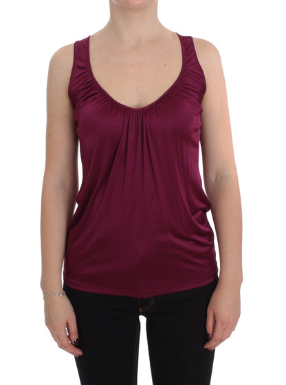 Blouse caraco en rayonne violette Plein sud