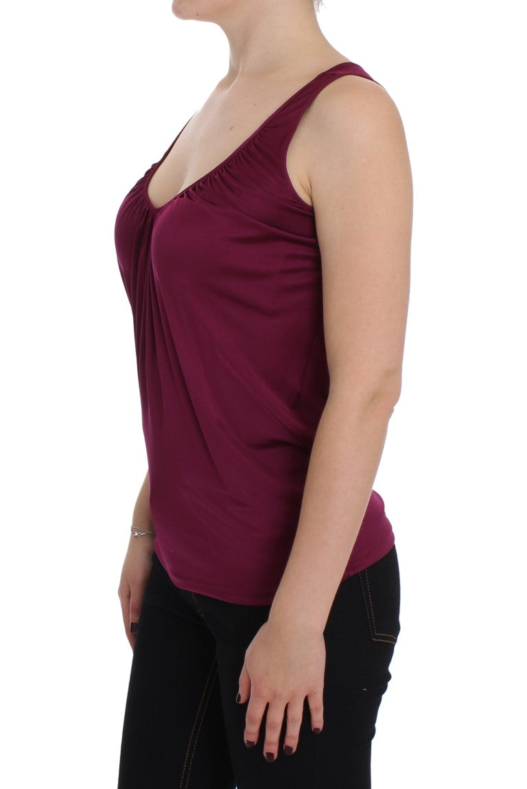 Blouse caraco en rayonne violette Plein sud