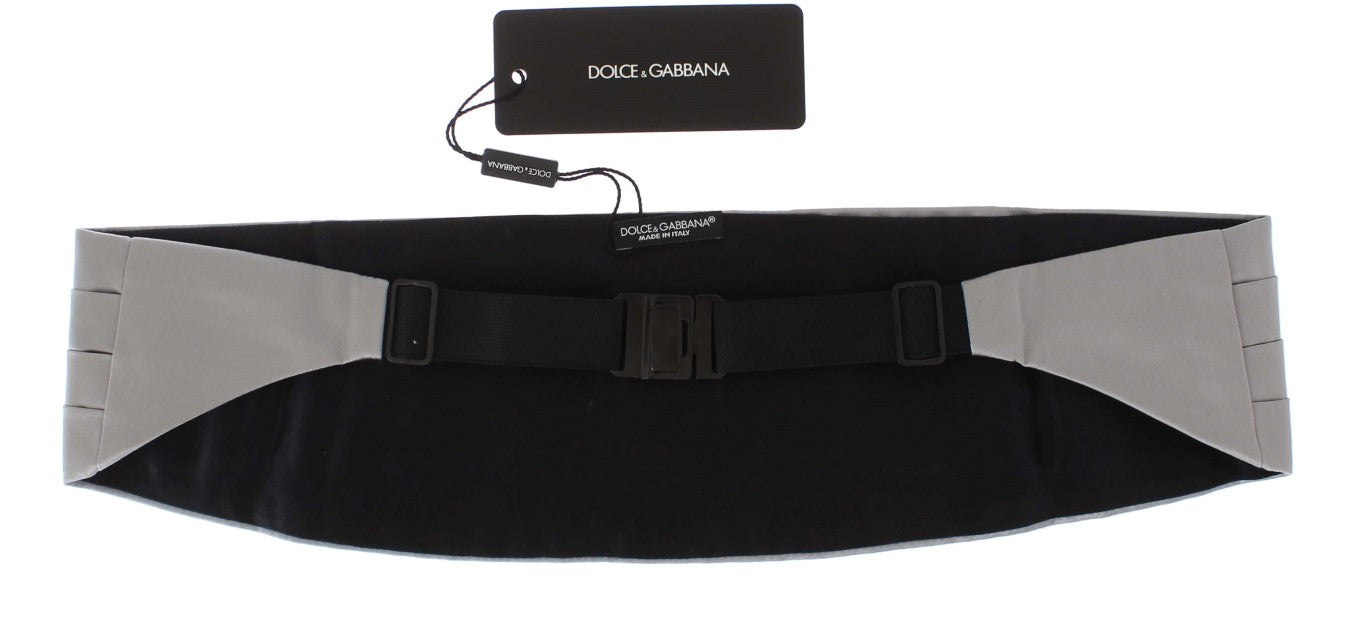 Ceinture de smoking en soie argentée Dolce &amp; Gabbana