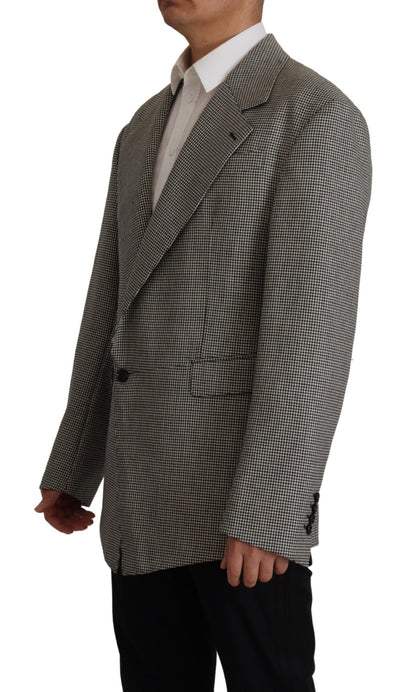 Dolce & Gabbana Elegant Gray Checkered Wool Blazer