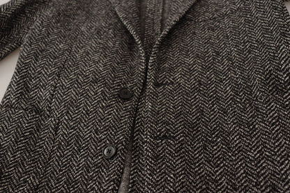 Dolce &amp; Gabbana veste blazer gris à chevrons exquise