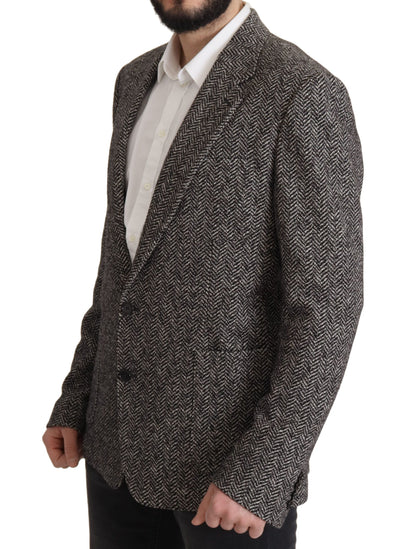 Dolce &amp; Gabbana veste blazer gris à chevrons exquise