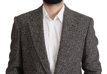 Dolce &amp; Gabbana veste blazer gris à chevrons exquise