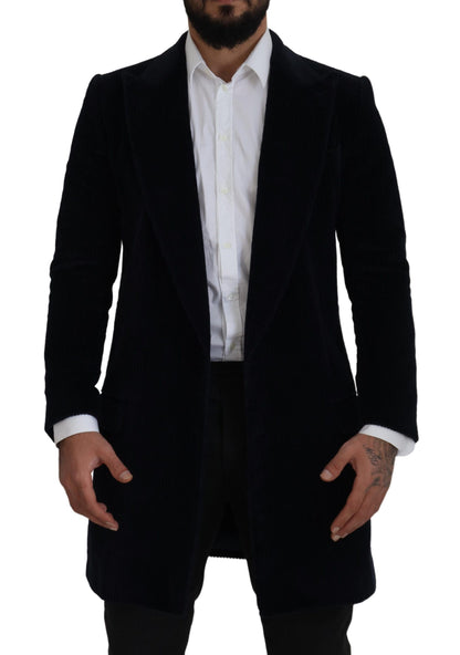 Veste cardigan longue en coton noir Dolce &amp; gabbana