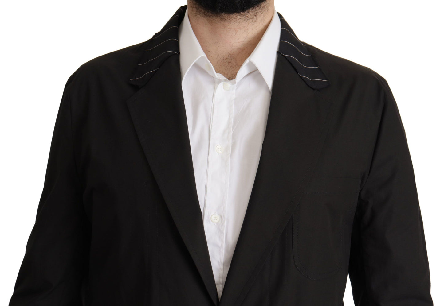 Veste blazer noire en coton et laine mélangée Dolce &amp; Gabbana