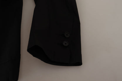 Veste blazer noire en coton et laine mélangée Dolce &amp; Gabbana