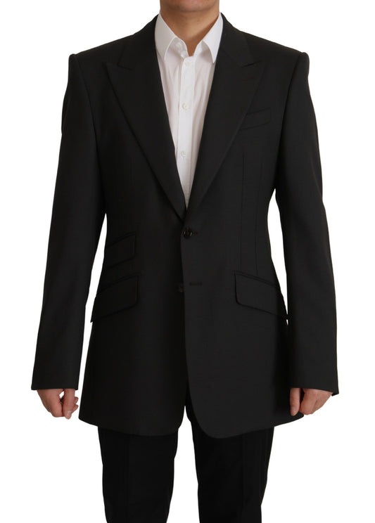 Dolce &amp; gabbana veste blazer slim en laine noire