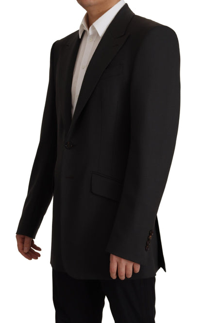 Dolce &amp; gabbana veste blazer slim en laine noire