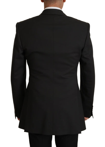 Dolce &amp; gabbana veste blazer slim en laine noire