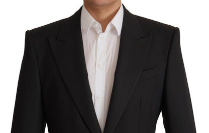 Dolce &amp; gabbana veste blazer slim en laine noire