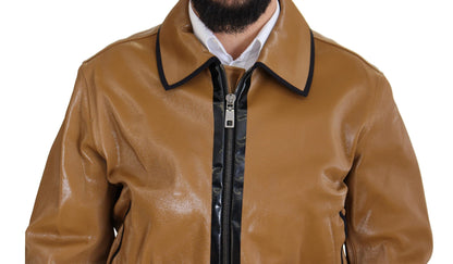 Dolce &amp; Gabbana Blouson zippé camel foncé