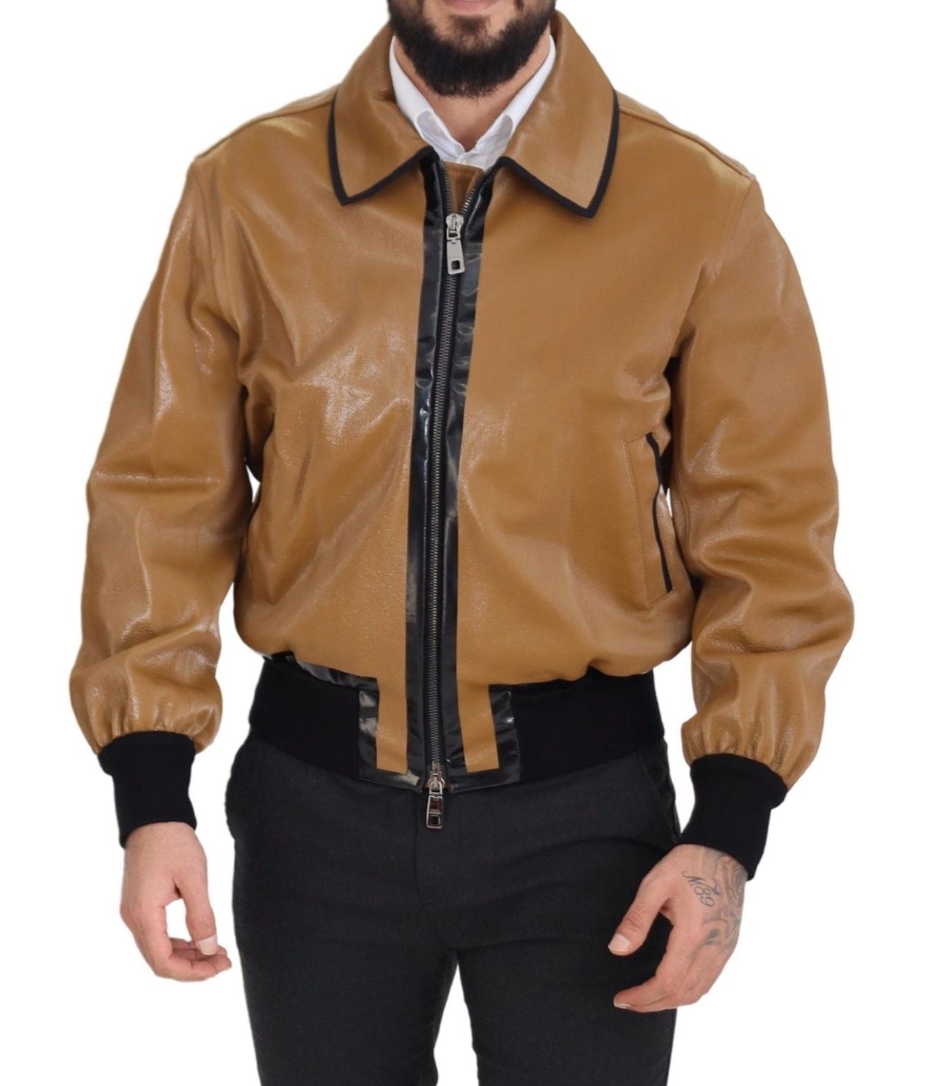 Dolce &amp; Gabbana Blouson zippé camel foncé