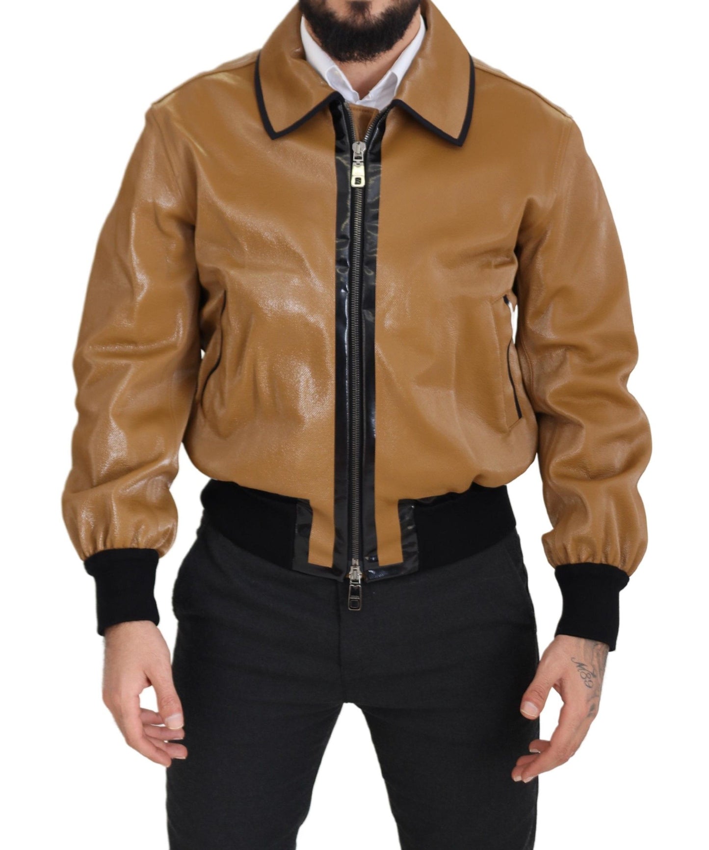 Dolce &amp; Gabbana Blouson zippé camel foncé