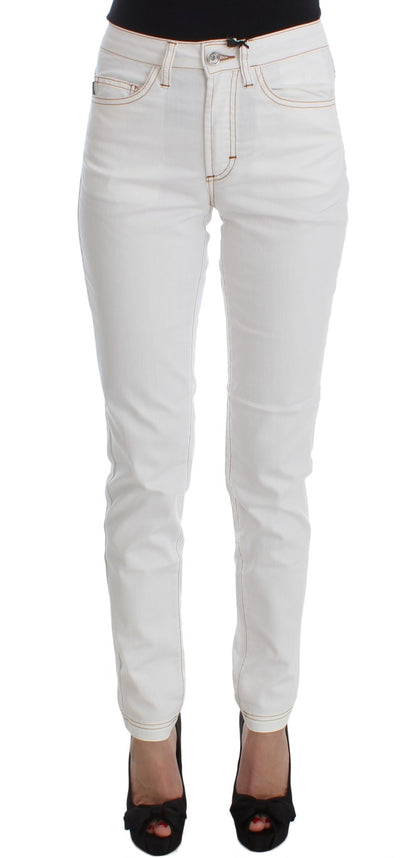 Cavalli Chic Denim blanco de corte slim