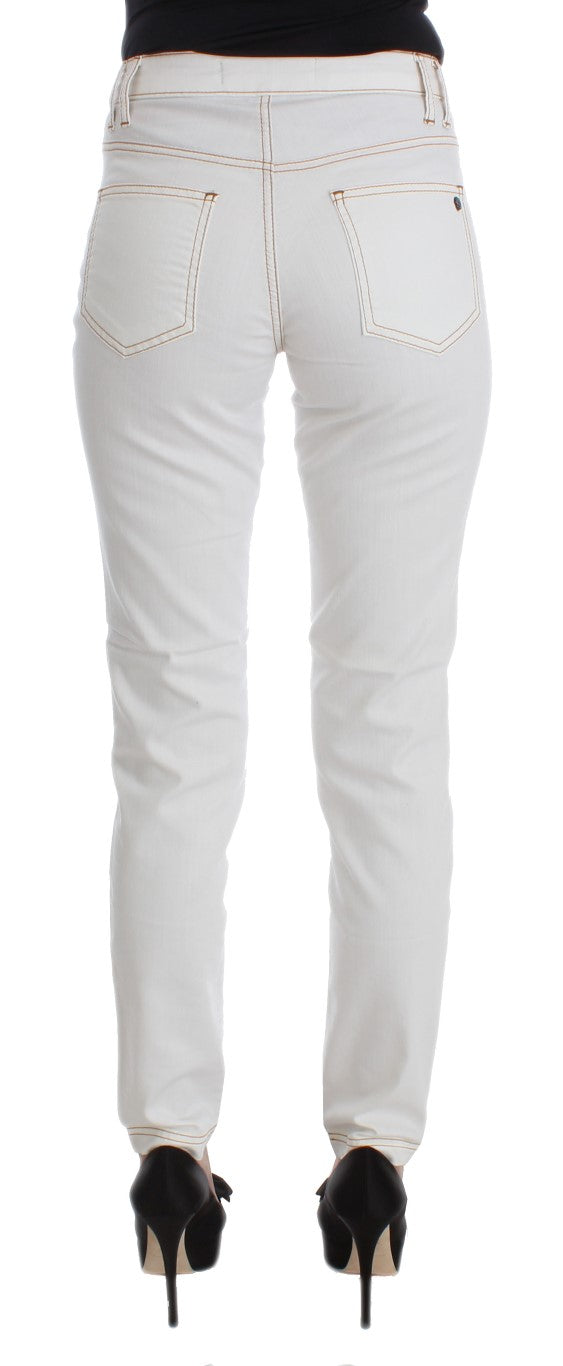 Cavalli Chic Denim blanco de corte slim