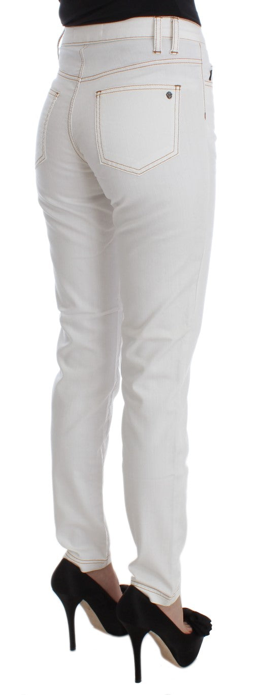 Cavalli Chic Denim blanco de corte slim