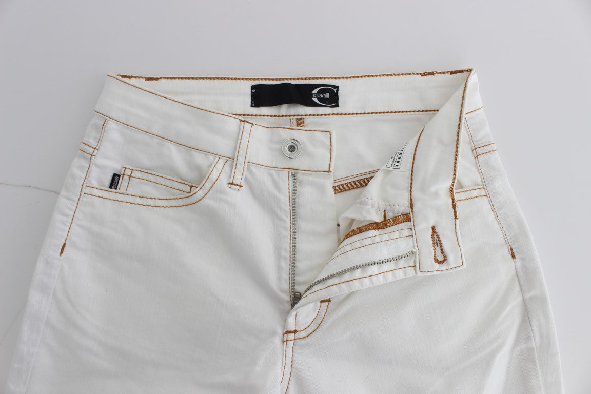 Cavalli Chic Denim blanco de corte slim