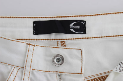 Cavalli Chic White Slim Fit Denim