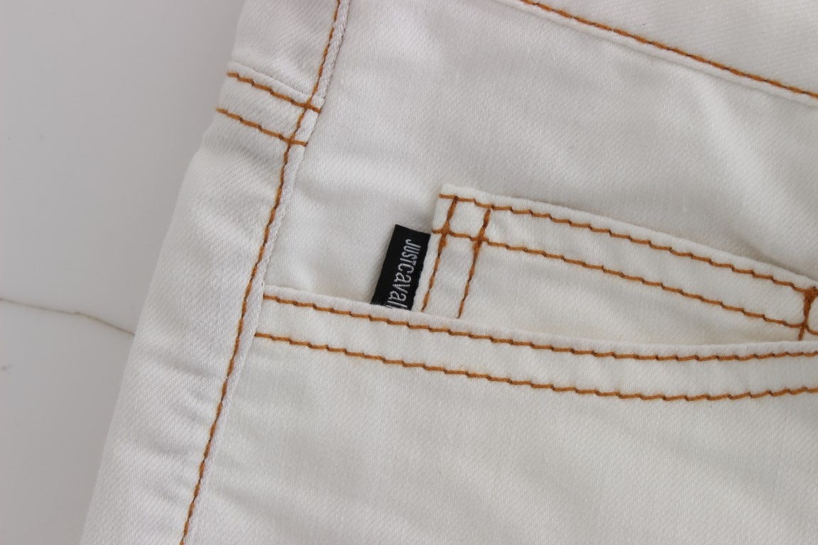 Cavalli Chic Denim blanco de corte slim