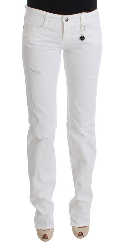 Costume national jean slim fit en coton blanc