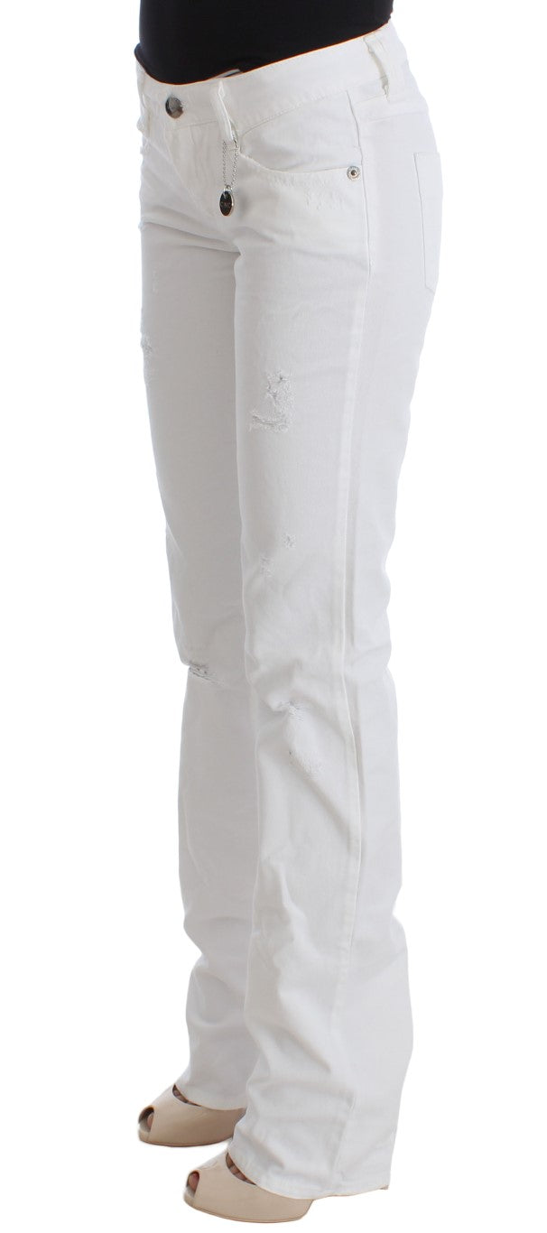 Costume national jean slim fit en coton blanc