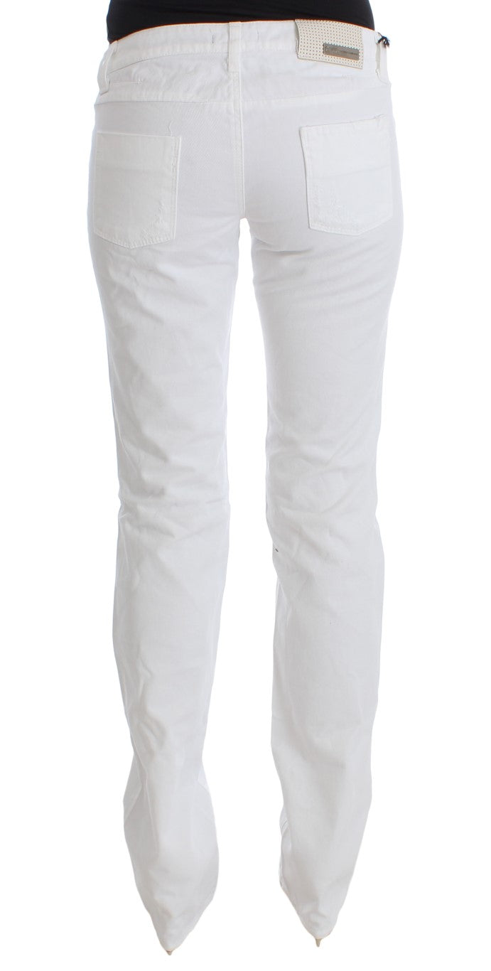 Costume national jean slim fit en coton blanc