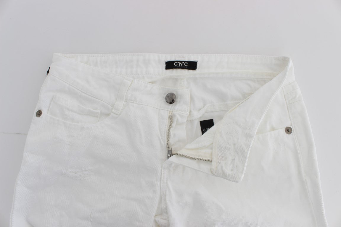 Costume national jean slim fit en coton blanc