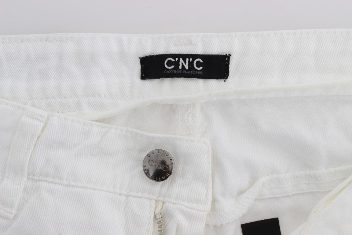 Costume national jean slim fit en coton blanc