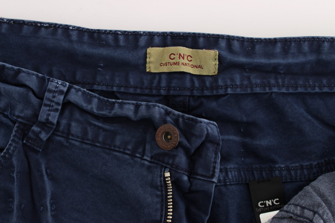 Costume National Chic Regular Fit Blue Denim Jeans