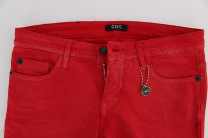 Costume national jean slim fit rouge