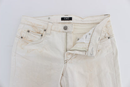 Costume national, jean de créateur slim fit blanc