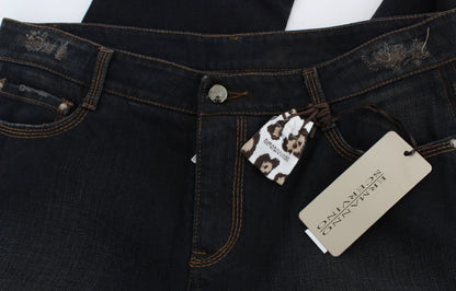 Ermanno scervino jean boyfriend en coton - bleu