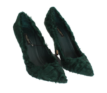 Escarpins en cuir de fourrure xiangao vert Dolce &amp; gabbana