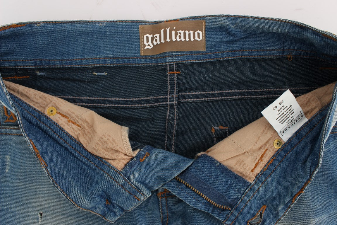 Vaqueros de diseño ajustados y elegantes en azul de John Galliano