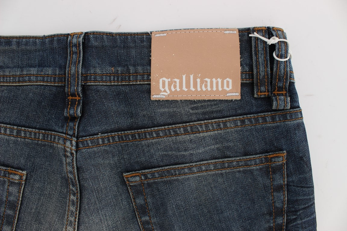 Vaqueros azules de corte slim chic de John Galliano